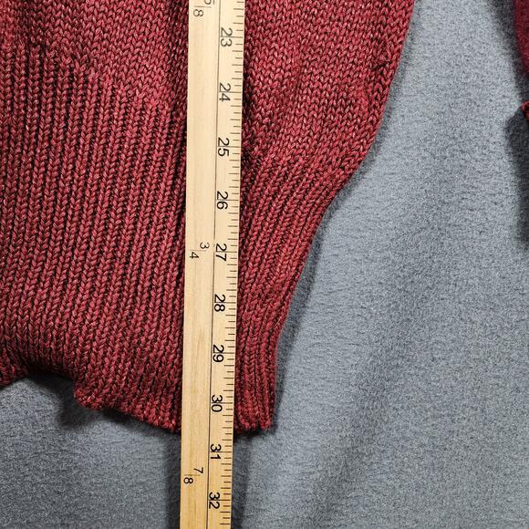 Vintage 80s Shannan Womens Sweater Large Angora Wool Garnet Red Sequin Beaded - Picture 6 of 10